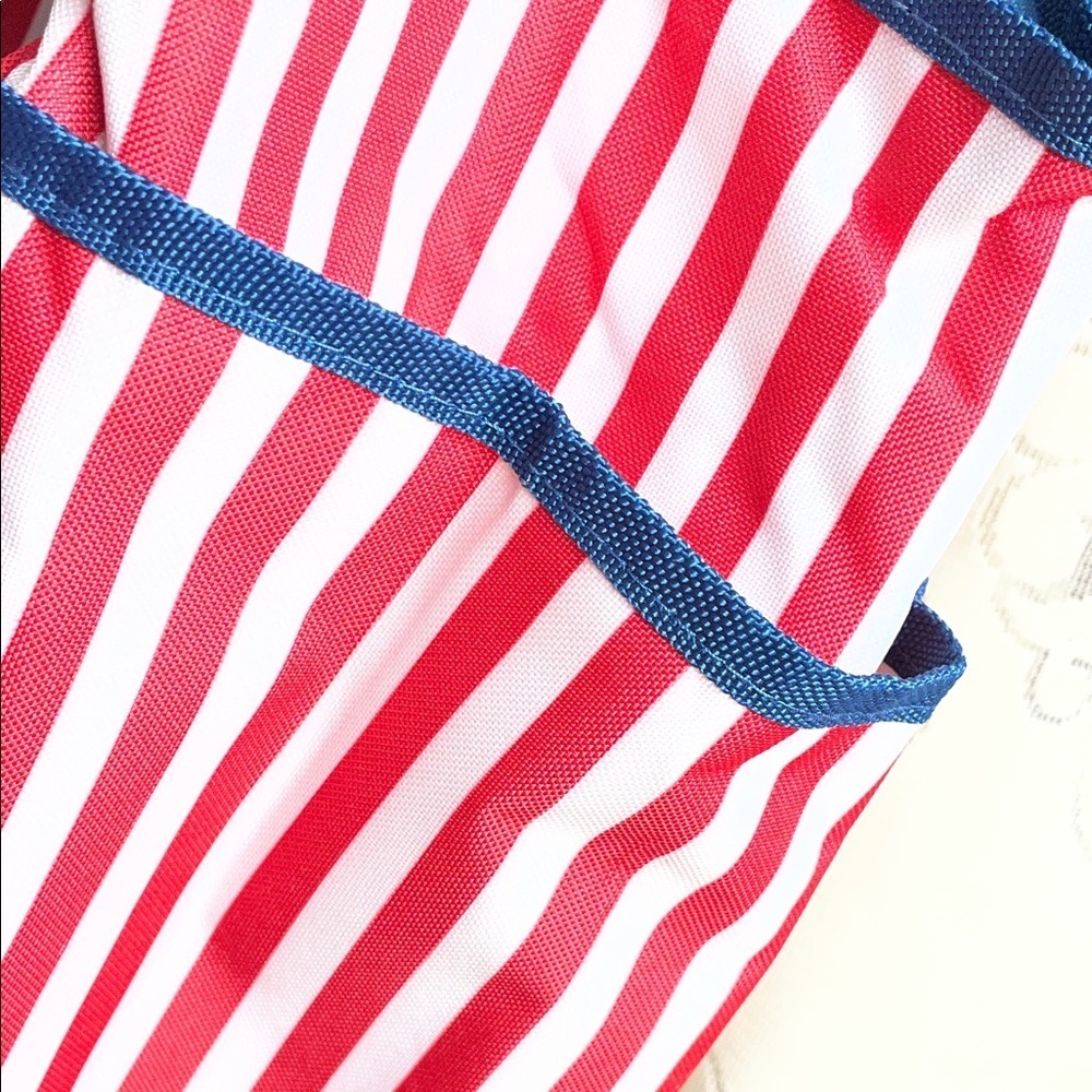 Striped Red and Blue Lighthouse Tote Bag - Picture 4 of 7